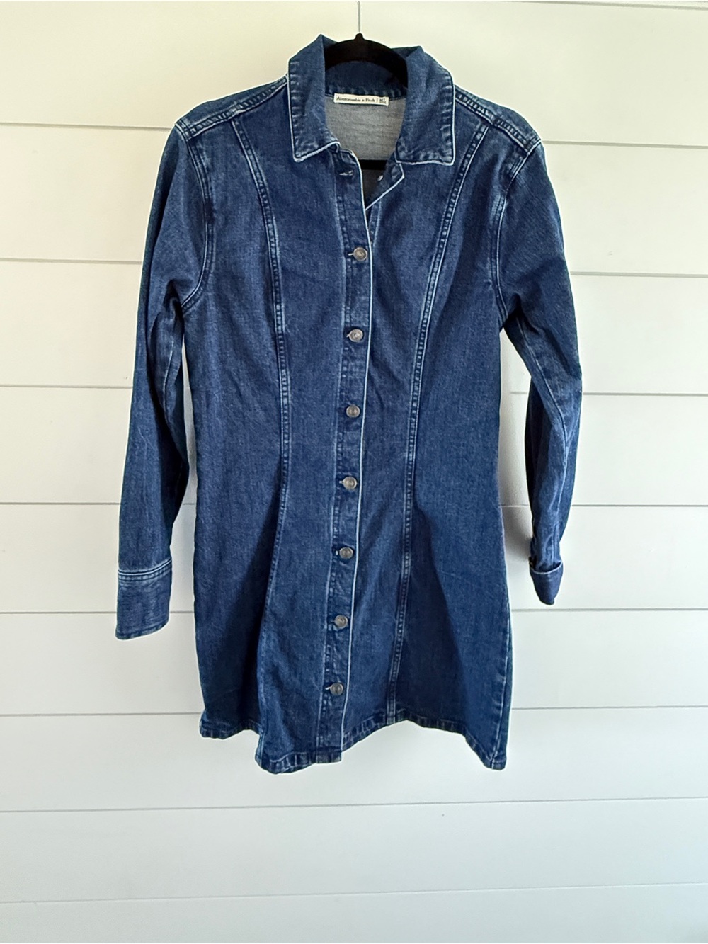 Abercrombie & Fitch Dark Blue Longline Denim Shirt Dress